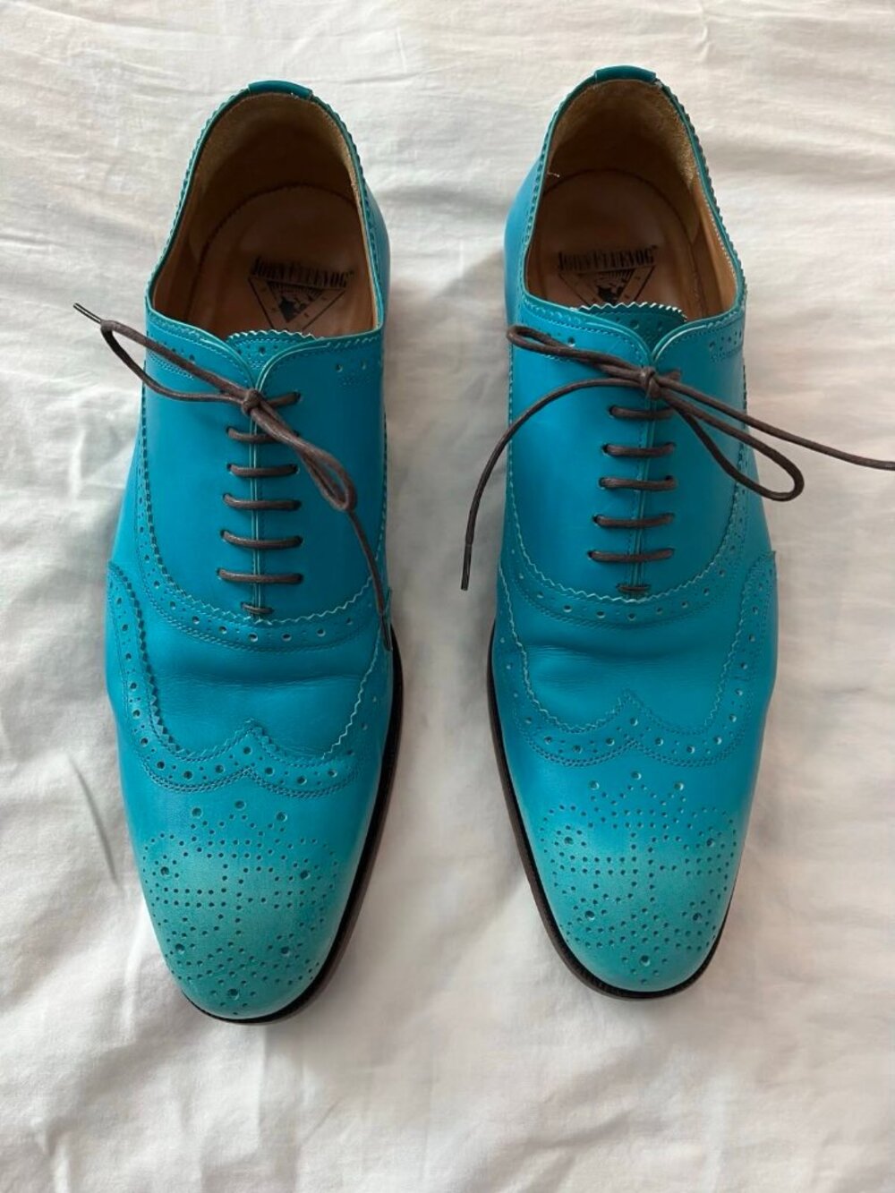John Fluevog Turquoise Amatrice Oxfords